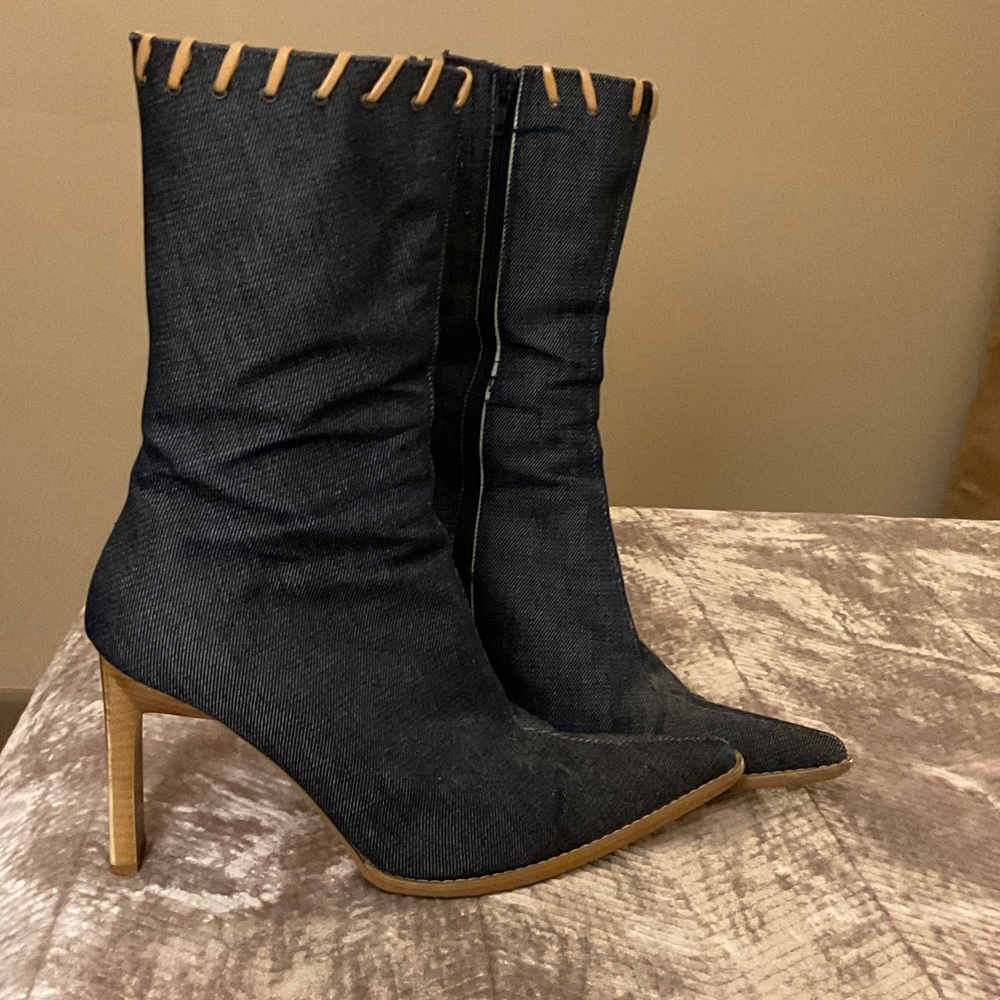 Bullboxer Denim heeled booties with zips size 39